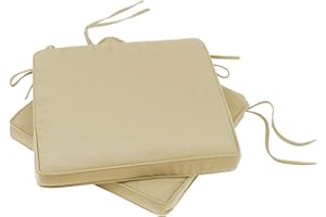 Plant Theatre Luxury Bistro Seat Cushions - Set of 2 in Warm Beige