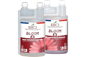 Bio Technology® | Engrais Floraison de Qualité | Fertilisant Floraison Universel| Super rendement et améliore Les arômes | Fabriqué en France | Bloom A+B - 1 L