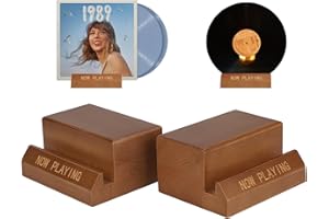 Supaway 2 Pcs Soporte vinilos Estante madera para vinilos Stands para álbumes Soportes de almacenamiento de discos de madera Soporte de cubierta de álbum de mesa que para álbumes de CD y álbumes LP