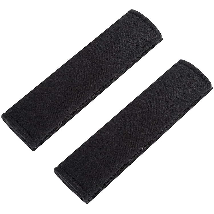 Protecteurs De Ceinture De Sécurité - 2 Pièces - Tissu Soie Glacée Confortable - Pour Adultes Et Enfants - Noir - 7