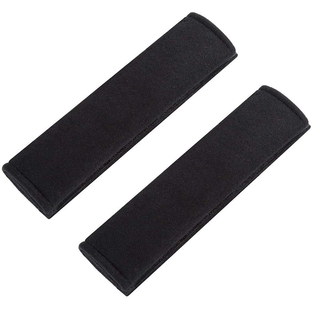 URAQT Autogordelbeschermer, 2 Stuks Car Seat Belt Pad Cover, Automatische Veiligheid Schouderriem Kussenhoes voor meer Comfort op reis, Autogordelhoezen voor Volwassenen, Kinderen, Zwart