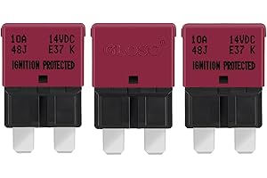 GLOSO Blade Circuit Breaker RV Marine Boat Truck Yacht Auto Reset Audio Solar System Protection ATO ATC 10 Amp E37 3 PACK