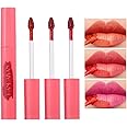 3 Colors Peel Off Mask Lip Gloss Set, Tattoo Magic Color Matte Natural Reveal Lip Stain Lip Tint, Waterproof Long Lasting Highly Pigmented Color Lip Gloss Lipstick Makeup for Women and Girls, Kit A