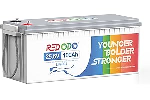 ‎REDODO Redodo 24V 100Ah LiFePO4 Lithium Batterie, mit Max. 2560W Leistung, Perfekter Ersatz für AGM Batterie, 4000-15000 Tiefzyklus, 10 Jahre Lebensdauer, perfekt für Wohnmobil, Solar, Off-Grid, Marine