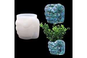 FineInno Molde Resina Portalápices, Forma de Mano, Molde de Silicona Macetas, Molde Epoxi Resina Puño para Portavelas, Almacenamiento de Joyas, DIY Artesanía (Right Fist)