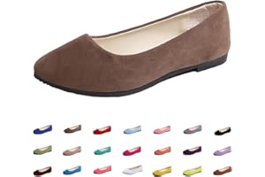 Hwalleum Women's Ballet Flats, Womens Simple Casual Flat Shoes Solid Color Pumps Ladies Girls Dolly Ballet Ballerina Work Smart Office Formal Comfort Pointed Toe Slip On Flats Shoes