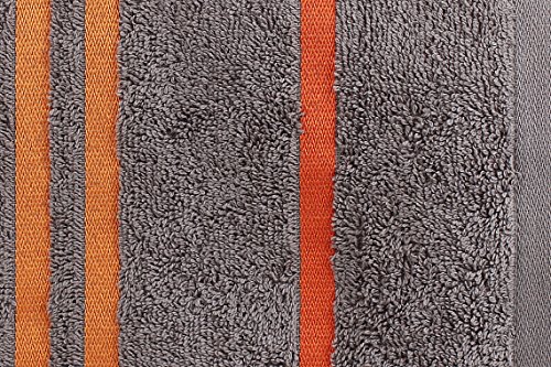 Casa Copenhagen Exotic Kollektion 475 g/m² Mittelgroß (60cm x 120cm) Baumwolle 2 teiliges Badetücher Set, Grau - 2