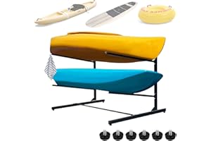 Aisny Porta Kayak Autoportante, Porta Kayak per 2 Kayak Porta Kayak Autoportante Accessori per Kayak Porta Canoa Antipioggia e Antivento per Surfisti da Spiaggia