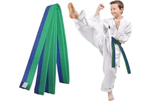 COYUN 1 Piezas Cinturón Taekwondo Verde y Azul, Cinturón de Judo, Cinturón de Artes Marciales, Cinturones de Judo de Karate, Cinturón de Taekwondo Para Artes Marciales, Cinturón de Taekwondo, 220cm