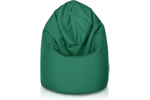 Bepouf - Pouf a Sacco Baby 55Øx95H cm 150L Poliestere Verde Pino Imbottito, Puffo per Sedersi Bambini - Poltrona Salotto e Camera da Letto Comodo e Lavabile - Poltrona Sacco Anallergica Impermeabile