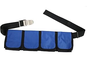 Sorandy Ceinture de Poids de Plongée avec 4 Poches, Boucle à Dégagement Rapide Ceinture de Poche de Poids avec Boucle en Acier Inoxydable & Orifice de Vidange pour la Plongée, Plongée en Apnée