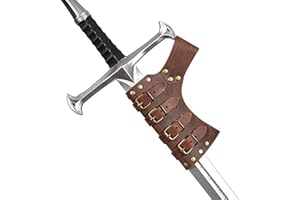 Voiakiu Grenouille médiévale en Cuir,Porte-Fourreau de Ceinture médiéval pour Homme | Ceinture rétro en Faux Cuir pour épées et fourreaux, Noir/Marron, réglable