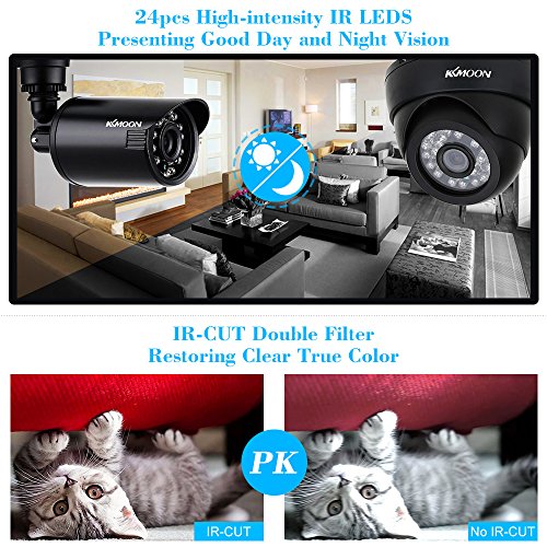KKMOON 16CH Voll 960H/D1 800TVL CCTV ¨¹berwachung DVR HDMI P2P Onvif Digital Video Recorder + 8 * Indoor Dome Kamera + 8 * Outdoor wetterfest Bullet-Kamera + 16 * 60ft Kabel unterst¨¹tzt IR-CUT¡­ - 9