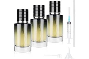 MirraSwit 3 Stück 30ml Parfümzerstäuber, Gradient Blue Runde Parfüm Zerstäuber für Damen und Herren, Sprühflasche Reise Parfum mit Zubehör wie Trichter, Parfumspender und Spritze für Reisen