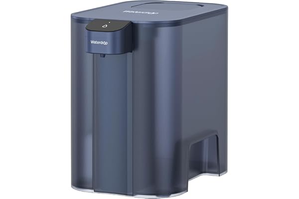 Waterdrop Mega Carafe Filtrante Électrique Avec Filtre de 3 Mois, Système de Filtration d'eau de Comptoir de 6 L, Réduit le Chlore, le Plomb, le Mercure, Réduit les PFAS, 757 Litres, Bleu