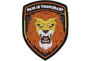 Elitex Training Toppa in gomma con velcro - Leon Pain is Temporary - Toppa per zaini e giubbotti da cross training e palestra