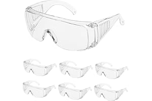 DHINCHANSAIB Lot de 6 lunettes de sécurité anti-buée et incassables, ANSI Z87.1 & EN 166 résistantes aux UV, lunettes de protection avec cadre large, anti-rayures, sécurité optimale des yeux.