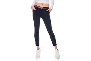 KENDINDZA COLLECTION Kendindza Chino Damen Hose Stretch mit Gürtel Stoffhose Damen elegant lang