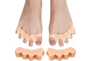 EMPEROCH 2 pary silikonowych separatorów do palców, ochrona palców, korekcja hallux valgus, japonki 7 x 1,5 cm (nude)