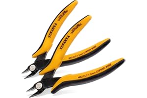 YUFANYA 2pcs Wire Cutters,Micro Flush Cutters,Electrical Wire Cutters,Cutting Pliers,Flush Pliers Diagonal Side Cutters Wire Cutter Snips with Soft Grip for DIY Craft and Jewelry(Yellow)