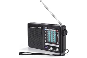 ciciglow AM FM SW WB Kortvågsradio, Bärbar Nödradio, Laddningsbar Kortvågsmottagare med 3,5 Mm Hörlursuttag för Promenader och Vandringar
