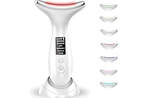‎EMOCCI PRO Gesichtsmassagegerät 7 Farben LED Licht Face Massager Anti Falten Beauty Gerät Elektrisch Massagegerät Gesicht Gesichtsgerät 6 Modus Doppelkinn Entferner Gesichtsgerät