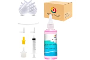 NEXTPAGE Środek do czyszczenia głowicy drukującej 100 ml do drukarki atramentowej Epson HP Canon Brother, środek do czyszczenia głowicy drukującej, 5 ml, płyn do czyszczenia głowicy drukującej