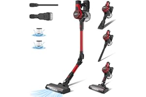 Stanew Aspirateur Balai Sans Fil, 30Kpa Aspirateur Sans Fil Puissant, 320W Aspirateur Pliable, 40 min Autonomia, LED, Pour Poils d'animaux Tapis Voiture Sol Dur Canapés itp