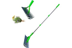 AYOROF Lawn Aerator Scarifier with Handle, Lawn Aerator Aerating Tool, Manual Lawn Grass Soil Aeration Scarification for Lawn Care, Dethatching Rake, Garden Tool (Style B)