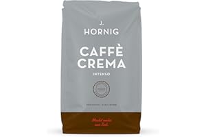 J. Hornig Café en grains Espresso, Caffè Crema Intenso, 1kg de grains entiers, saveur corsée et chocolatée, pour machines à café automatiques, machines à expresso et cafetières à piston