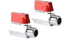 BEATIFIC 2 valvole a sfera da 1/2 pollici, filettatura esterna da 1/2 pollici, filettatura interna in rame, mini valvola a sfera con manico, 1/2" AG x 1/2" IG valvole a sfera DN15