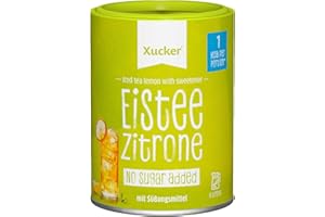 ‎XUCKER Xucker Eistee Zitrone mit Süßungsmittel – Zuckerarm, Kalorienarm, Blutzuckerfreundlich, Vegan, Ohne Künstliche Süßstoffe, 8 Liter