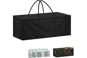 LAMUNI Bolsa de Almacenamiento Grande 140x40x60cm Bolsa de Cojín para Exteriores, 420D Tela Oxford Funda Cojines Jardin Exterior Impermeable Bolsa para Guardar árbol de Navidad con Asa de Transporte