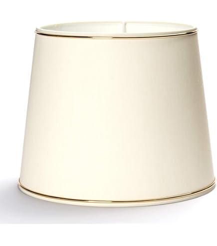 Lampshade Oval Cream + Gold Soutaches 45-25-26 Nipple Hole 13 Mm Top