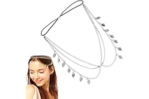 TRAZIEWELL Headpiece Jewellery Metal Hair Band Sparkly Headband Silver Sequins Tassels Bridal Festival Hair Accessories Rhinestone Head Chain for Women HB000911