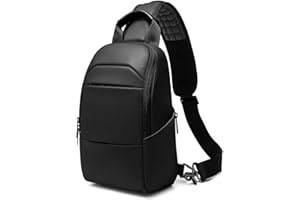 GYakeog Zaino Monospalla Impermeabile Marsupio Tracolla Uomo Pratico Borsa Monospalla Uomo Zaino Monospalla Uomo Piccolo per Ciclismo Viaggi Affari-Nero