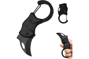 CarPlusStudio Pocket Knife - Small EDC Folding Knife for Men, Cool Carabiner Knife Box Cutter with 1.34 Inch Stainless Steel Blade, Mini Keychain EDC Gadgets for Everyday Carry