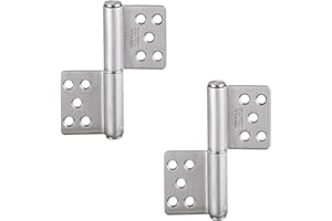 Gedotec Startec H2205 Screw-On Door Hinge for Unfolded Wooden Doors & Interior Doors, Screw-On Hinge Stainless Steel Matt Brushed Load Capacity up to 80 kg, Pack of 2 Door Hinges Room Door & Garden