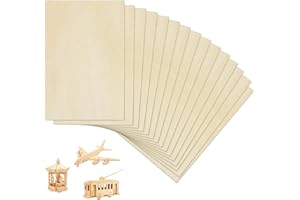 Modloan 15 Pcs Balsa Wood Sheets, Unfinished Blank Plywood Sheets, Thin Craft Wood for Wooden Cutout School Projects Crafts DIY Model Engraving (100x200x1.5mm)