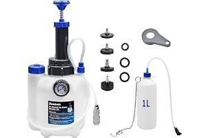 Zoomtools 3L Bromsavluftningsenhet, enmansdrift, manuell bromstrycksavluftningspump med 1L bromsvätskeuppsamlingstank & 4 för