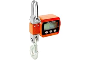 QWORK® Báscula colgante Digital, 500KG, Escala con Gancho Resistente de aluminio, para pesaje de muelle, Industria, pesca