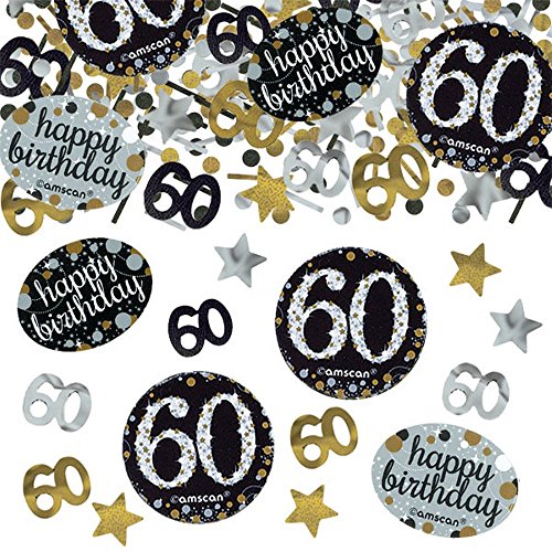 Komplette FesteFeiern® Dekoration zum 60. Geburtstag | Geburtstags Deko 60 | 31 Teile gold schwarz silber mit Luftballon | Party Deko happy birthday 60 - 5