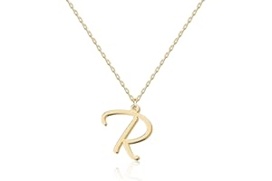 UMAGICBOX Collier Pendentif lettre initiale Personnalisée pour Femmes, Plaqué Or 18K - Longueur Ajustable, Élégant et Résistant à la Décoloration, Cadeau Parfait pour Anniversaire, Noël - Collection Alphabet