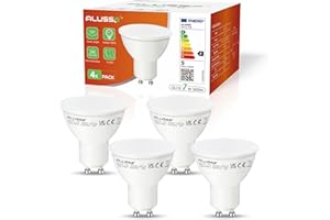 ALUSSO LIGHTING Lampadina a LED GU10, 7W Luce Bianca Calda 3000K, Sostituisce Lampadine Alogene da 70W, 560 Lumen, Angolo di Diffusione 120°, Senza Sfarfallio, Non Dimmerabile, Confezione da 4