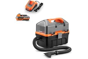 Fuxtec Aspirasolidi e liquidi a Batteria Set FX-E1VC20 con Batteria e Caricatore, 10L, Soffiaggio, Interni/Esterni, Accessori Inclusi