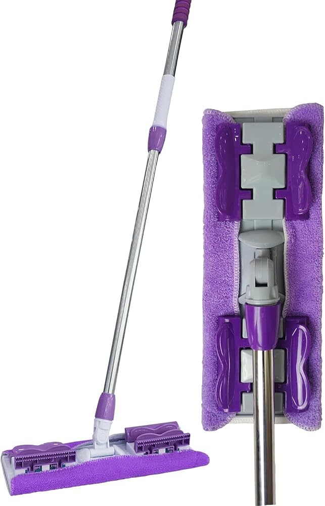 SAFESTORE Sihirli Yer Mopu Fayans Duvar Yüzey Temizlik Mikrofiber Mandallı Mop, Teleskopik Saplı İstediğin Bezi Tak Kullan +1 Yedek Bezli