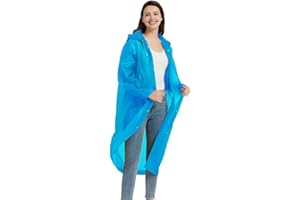 MisFun Poncho Antipioggia Impermeabile per Adulti, Poncho Impermeabile, Mantella Antipioggia in Materiale EVA Traspirante, Riutilizzabile Poncho Antipioggia per Campeggio