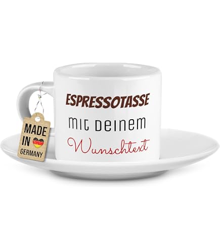 Tassendruck Cappuccinotasse personalisiert mit Namen - Individuell bedruckt mit Wunschtext - Persönliches Geschenk für Kaffeeliebhaber
