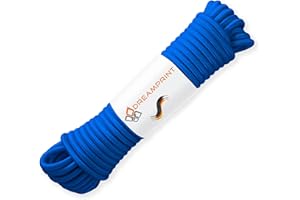 Dreamprint Corde extensible polyvalente 20m Bleue - Ø 6mm pour intérieur/extérieur - Sécurisation de la charge, la fixation de bâches, le camping et les activités en plein air