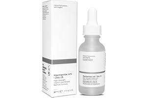 ANGOZO Niacinamide Serum Facial Moisturising, 10% Niacinamide + 1% Zinc, Tackles Blemishes, Minimises Pore Appearance, Anti Ageing & Wrinkle Face Serum for All Skin Types (30 ml)